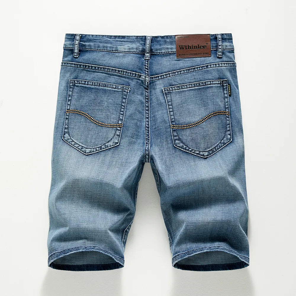 High-Rise Light Wash Frayed Hem - Denim Shorts CASA LARO MEN