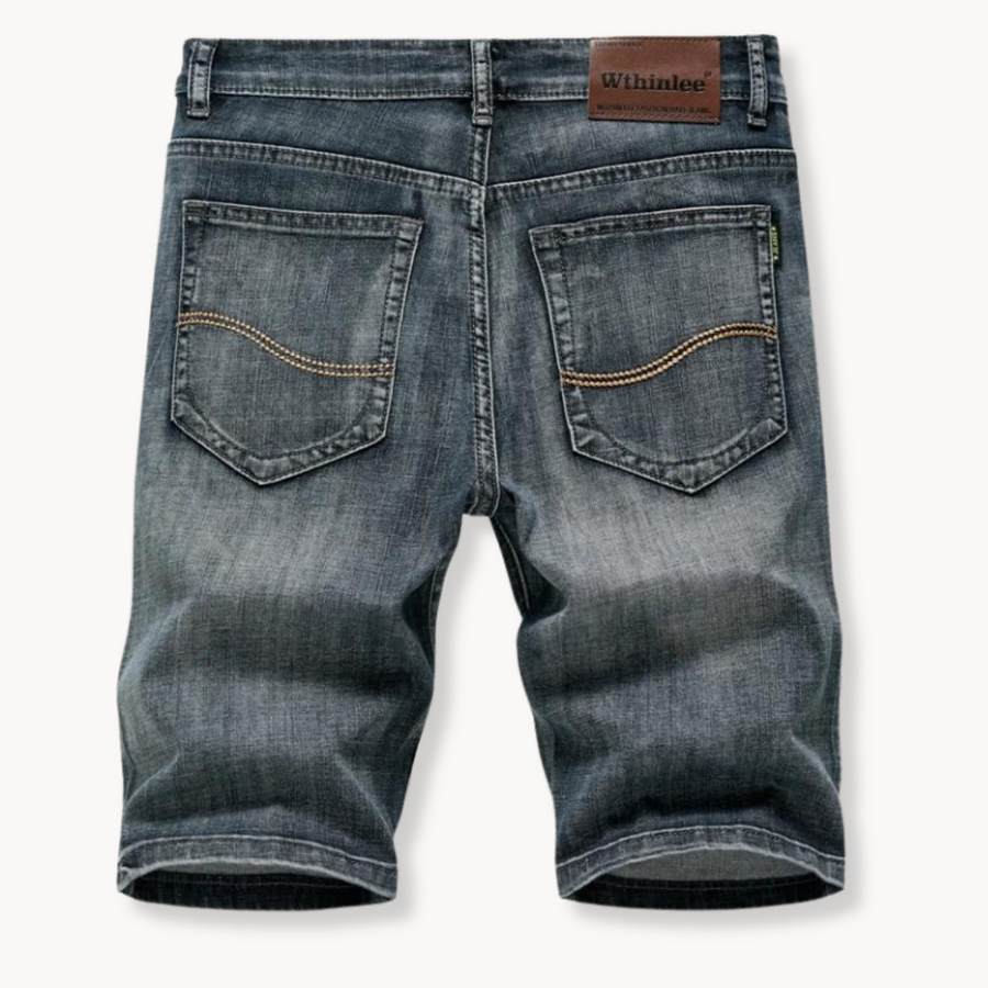 High-Rise Light Wash Frayed Hem - Denim Shorts CAAYWORLD MEN