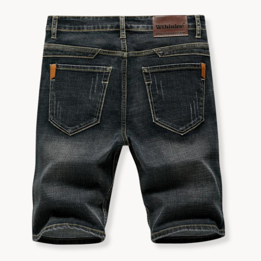 High-Rise Light Wash Frayed Hem - Denim Shorts CAAYWORLD MEN