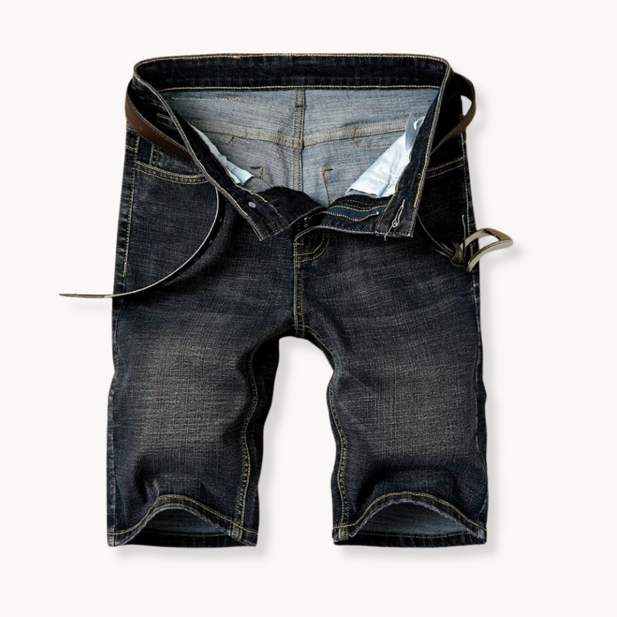 High-Rise Light Wash Frayed Hem - Denim Shorts CAAYWORLD MEN