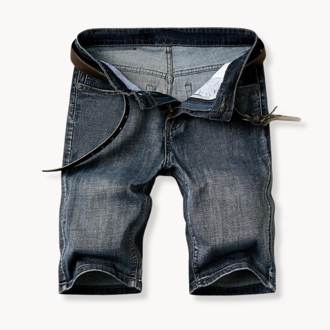 High-Rise Light Wash Frayed Hem - Denim Shorts CASA LARO MEN