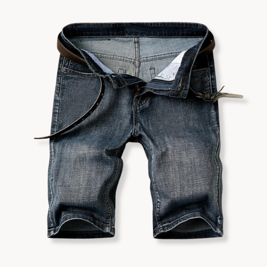 High-Rise Light Wash Frayed Hem - Denim Shorts CAAYWORLD MEN
