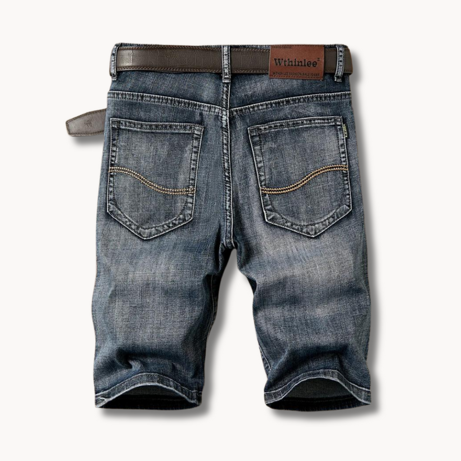 High-Rise Light Wash Frayed Hem - Denim Shorts CAAYWORLD MEN