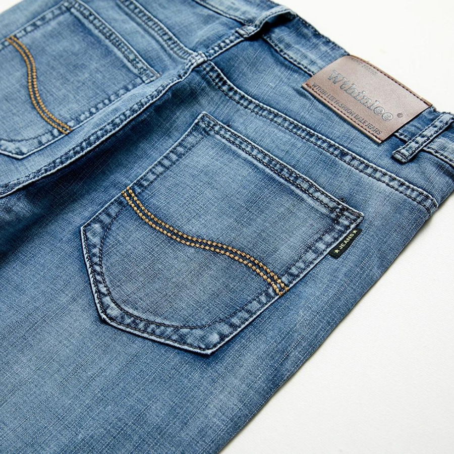High-Rise Light Wash Frayed Hem - Denim Shorts CAAYWORLD MEN