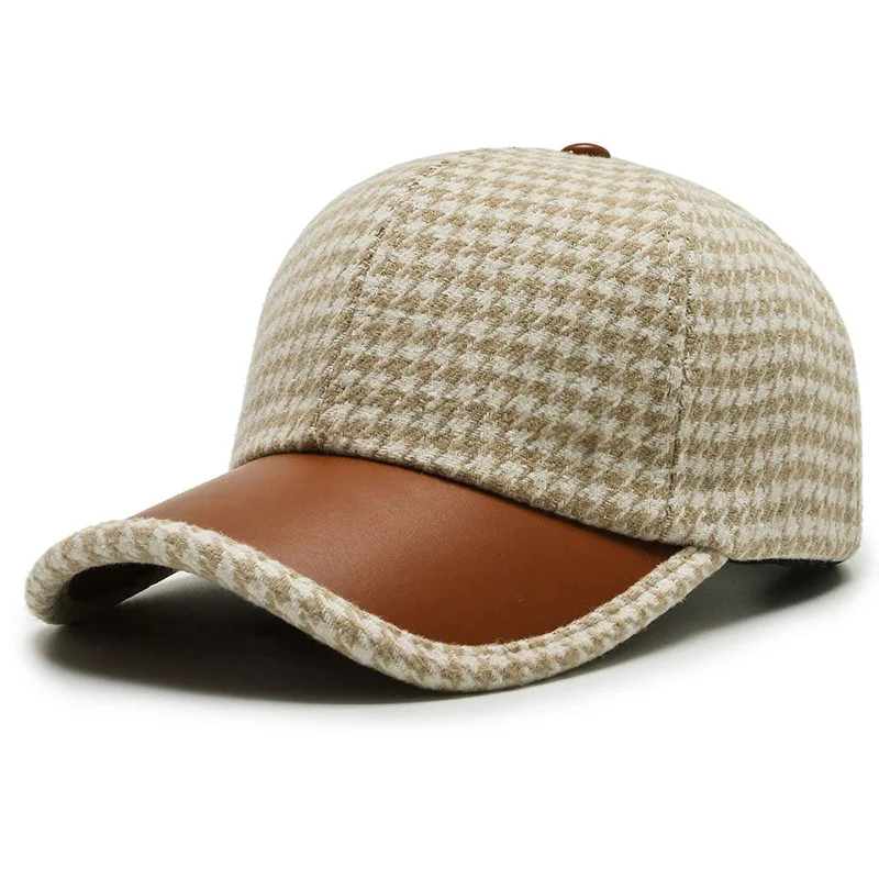 Houndstooth Leather - Cap CASA LARO MEN