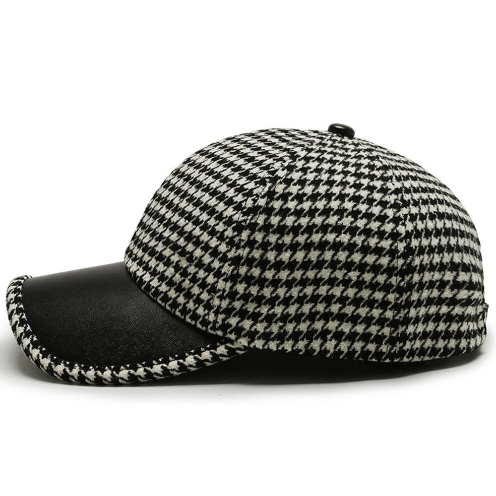 Houndstooth Leather - Cap CASA LARO MEN