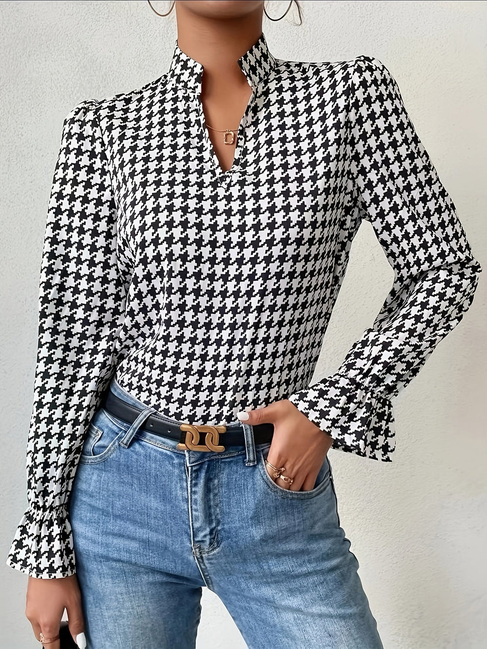 Houndstooth Print - Blouse CASA LARO