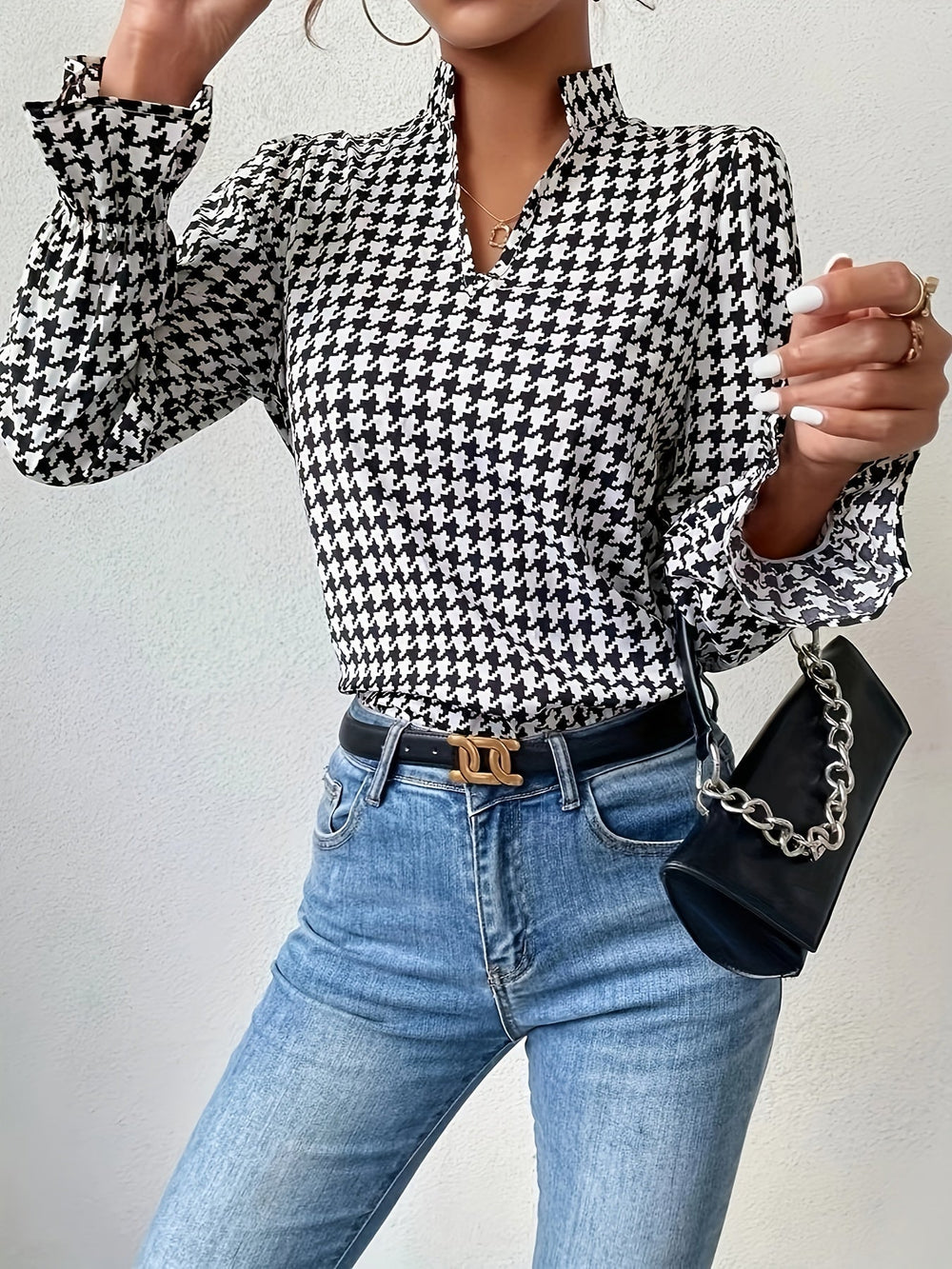 Houndstooth Print - Blouse CASA LARO