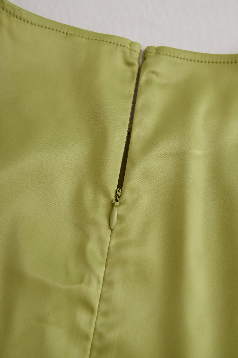 Luxe Olive Green Satin Sleeveless Two-piece Mini Dress HWT