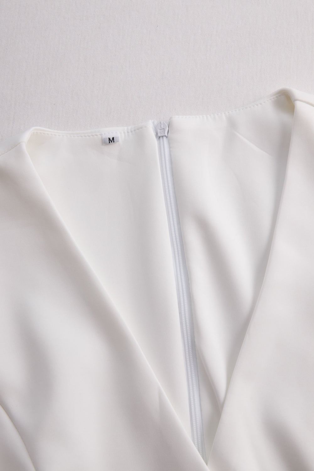 Elegant White Tailored Wrap Dress SN