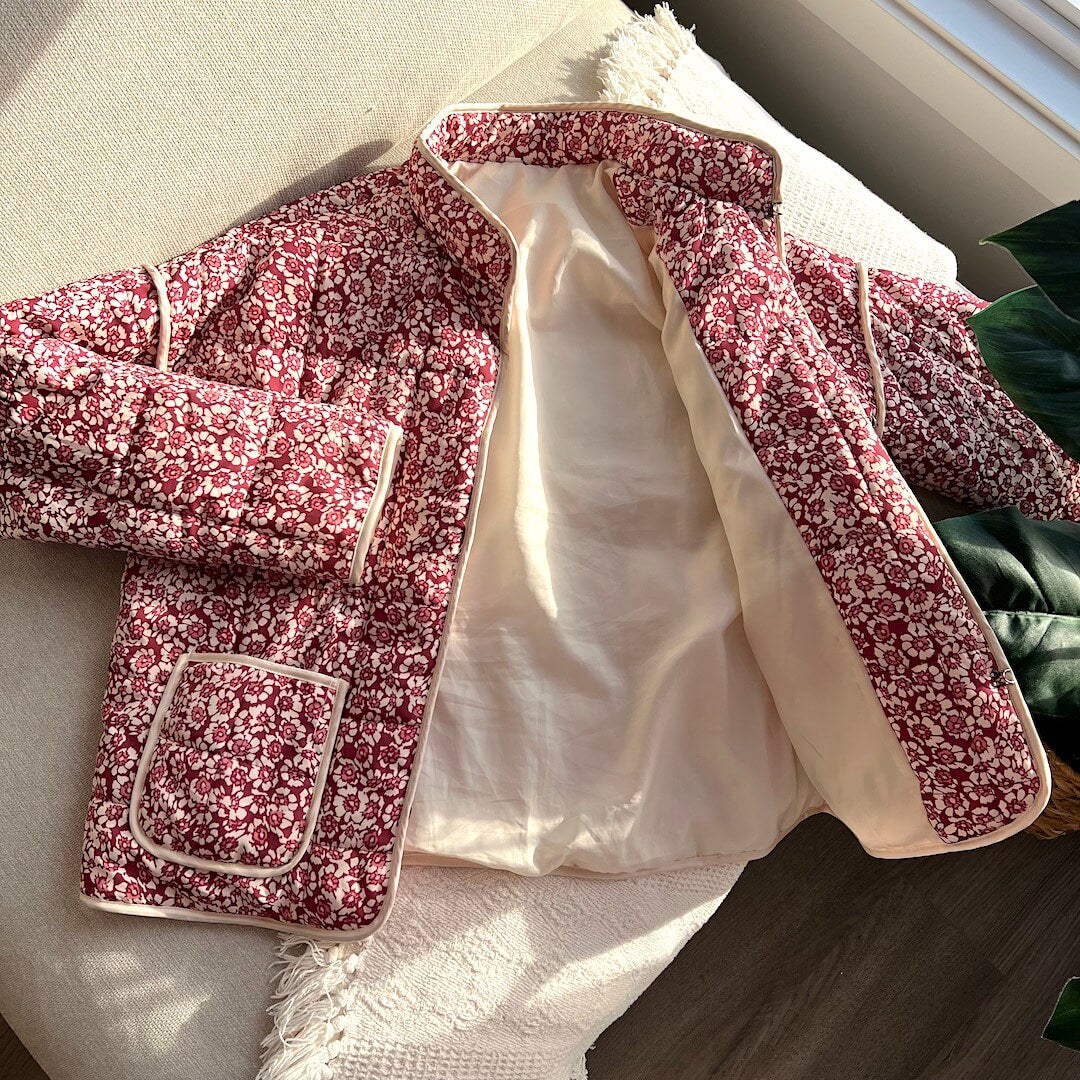 Pastel Floral Print Lightweight - Coat