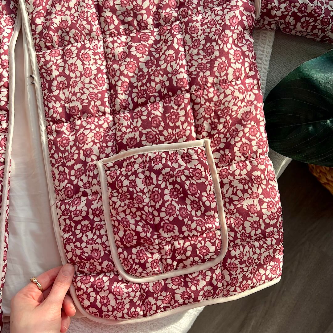 Pastel Floral Print Lightweight - Coat