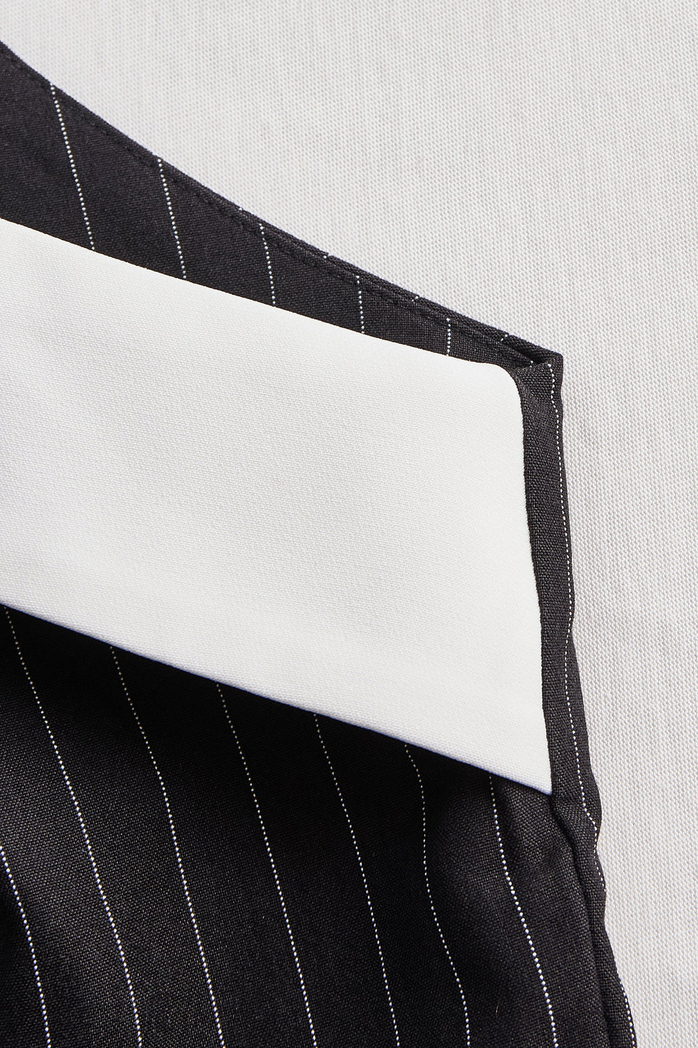 Pinstripe Top With Contrast Collar And Button Front HWT