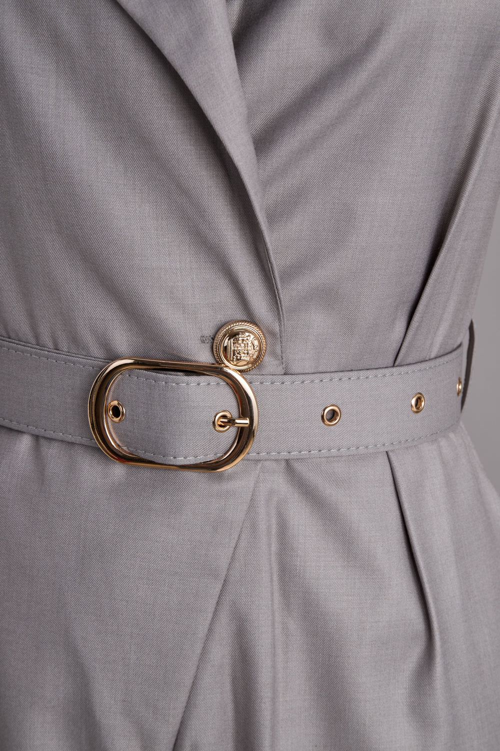 Sophisticated Plain Belted Sleeveless Romper HWT
