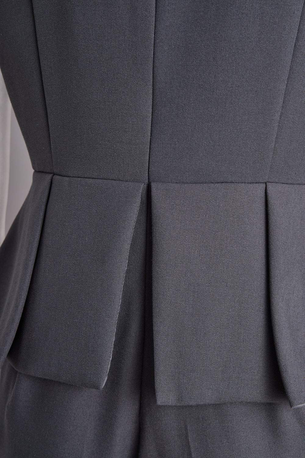 Sophisticated Sleeveless Peplum Jumpsuit In Charcoal Gray SN