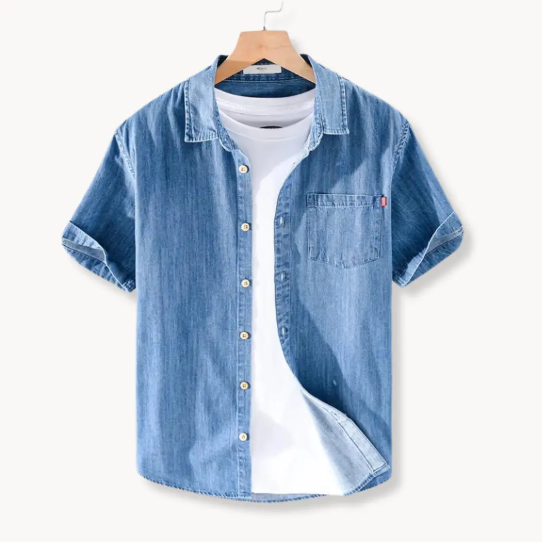Indigo Denim Point Collar - Shirt CASA LARO