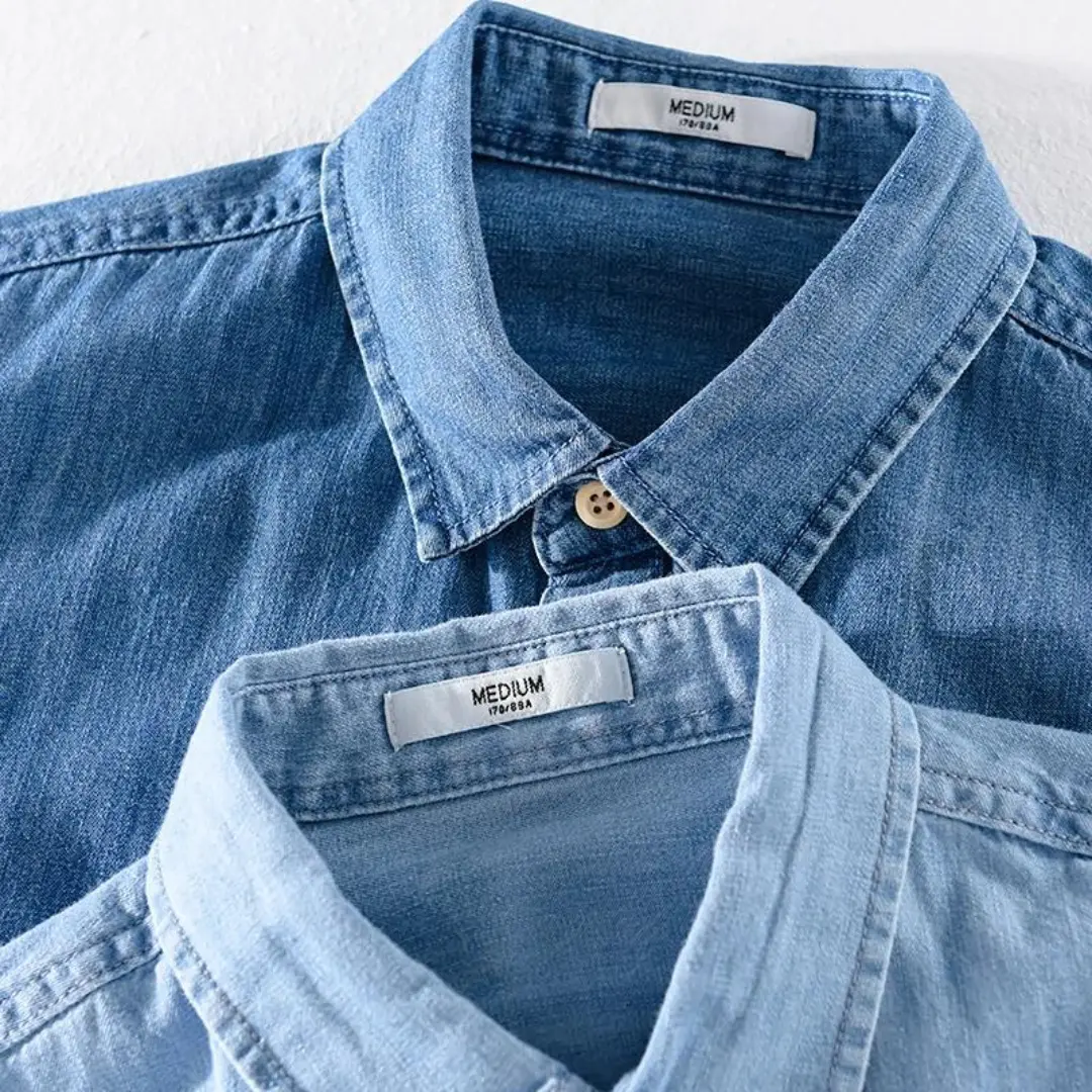 Indigo Denim Point Collar - Shirt CASA LARO