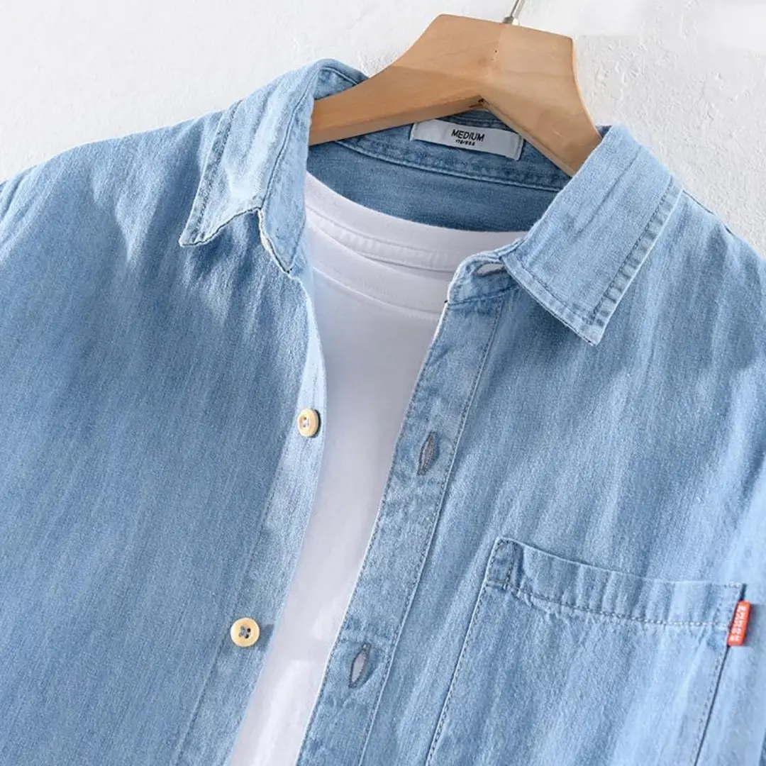 Indigo Denim Point Collar - Shirt CASA LARO