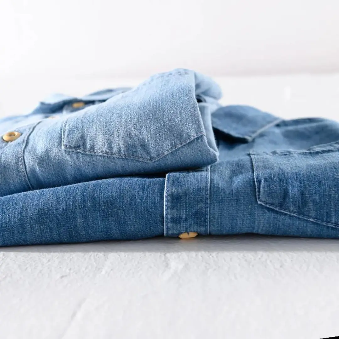 Indigo Denim Point Collar - Shirt CASA LARO