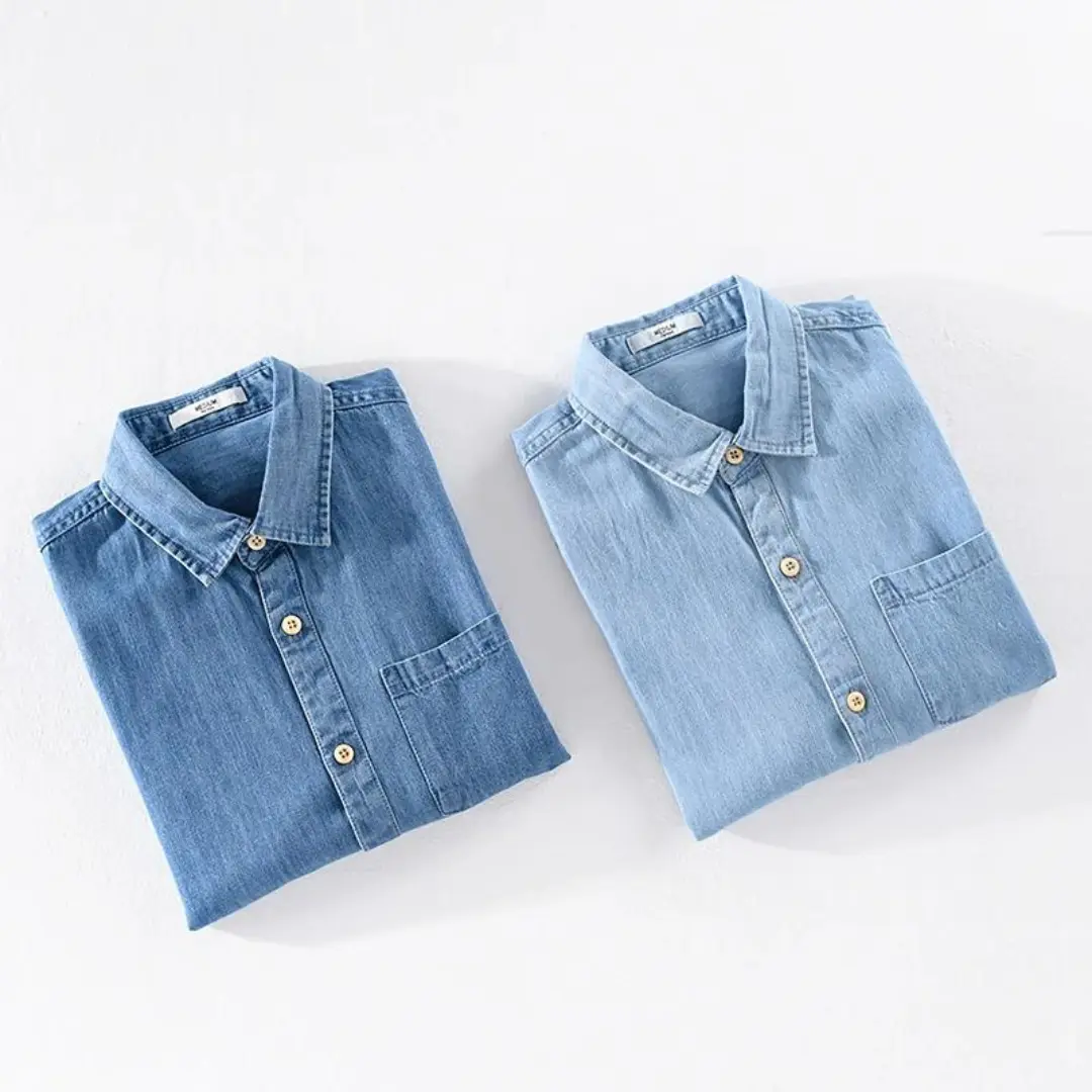 Indigo Denim Point Collar - Shirt CASA LARO
