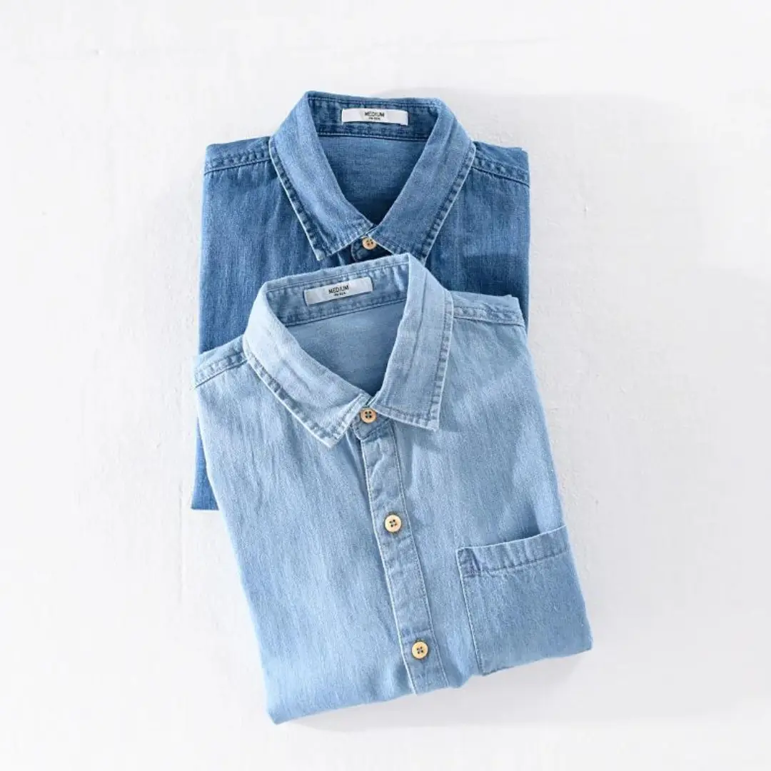 Indigo Denim Point Collar - Shirt CASA LARO