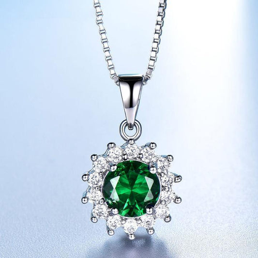 Vintage Round Cut Halo Pendant Necklace Shineofdiamond