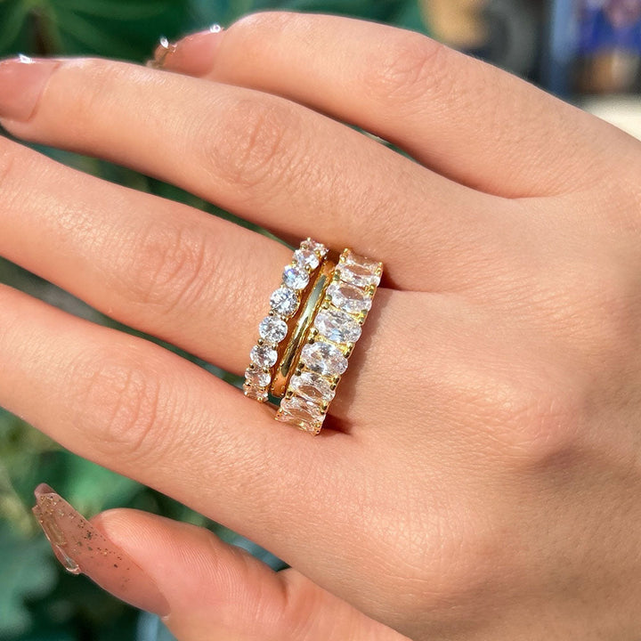 Luxury Oval Cut Wedding Band 3PCS Set In Sterling Silver Shineofidamond
