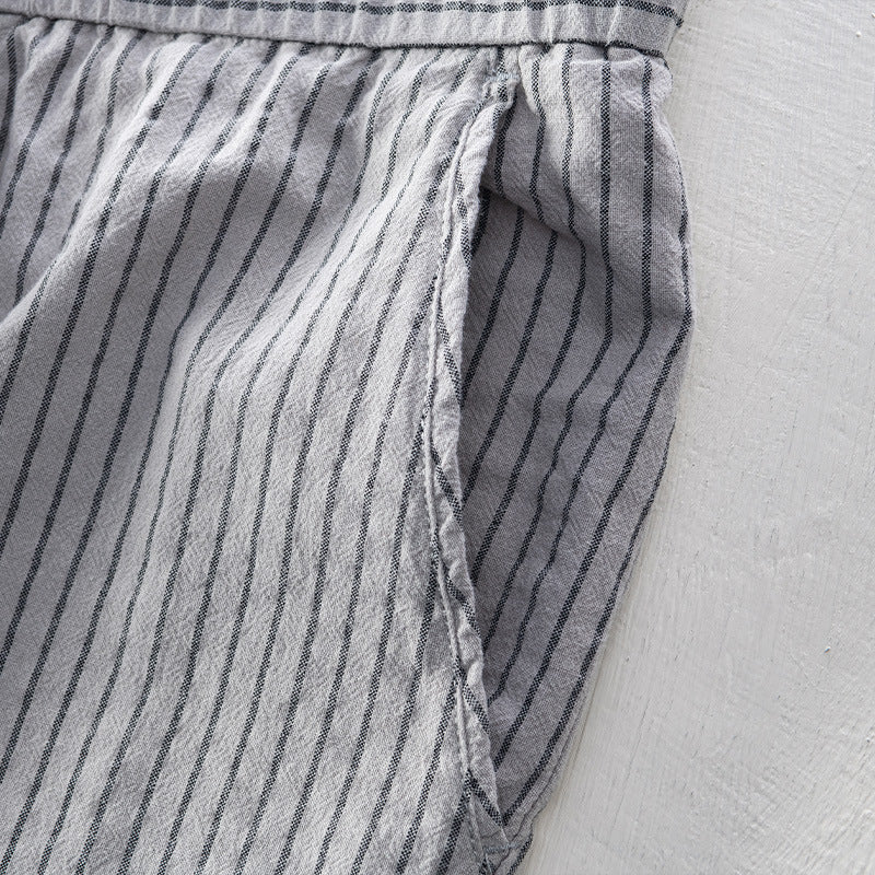 Pinstripe Cotton Tailored - Trousers