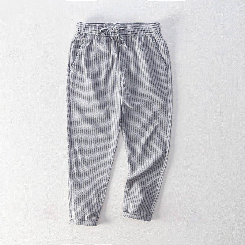 Pinstripe Cotton Tailored - Trousers