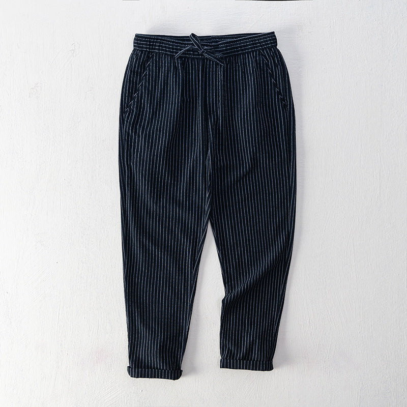 Pinstripe Cotton Tailored - Trousers