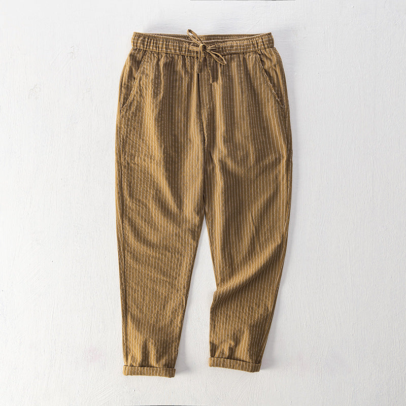 Pinstripe Cotton Tailored - Trousers