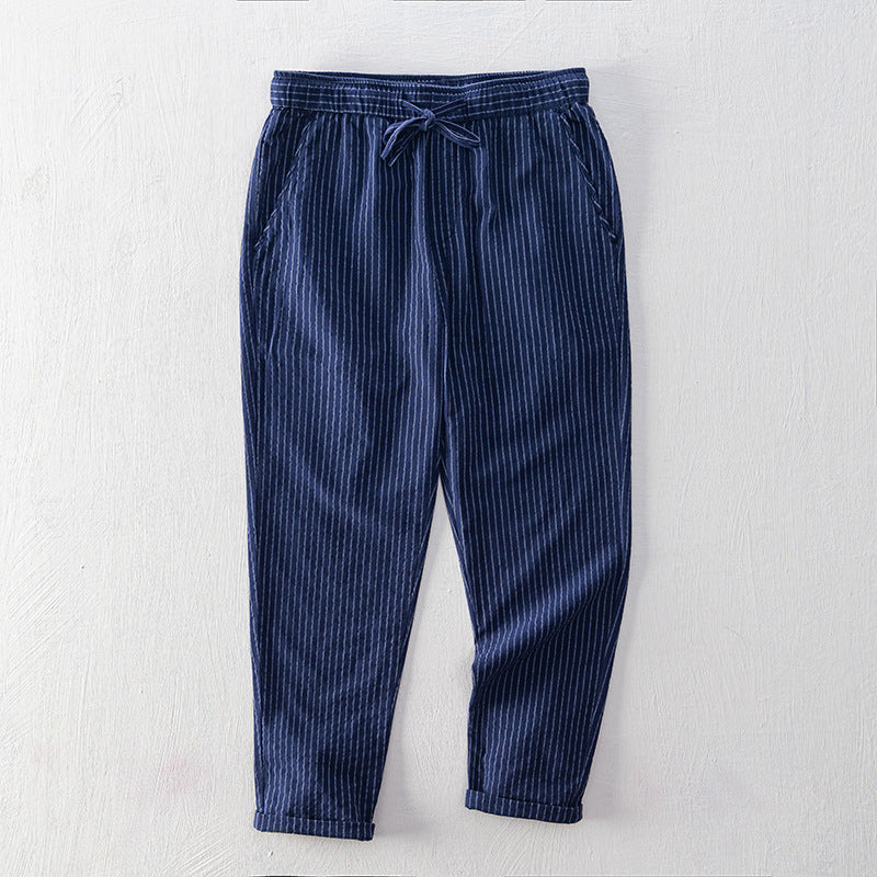 Pinstripe Cotton Tailored - Trousers
