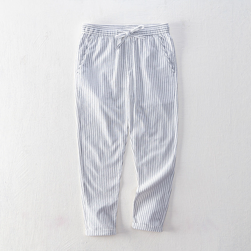 Pinstripe Cotton Tailored - Trousers