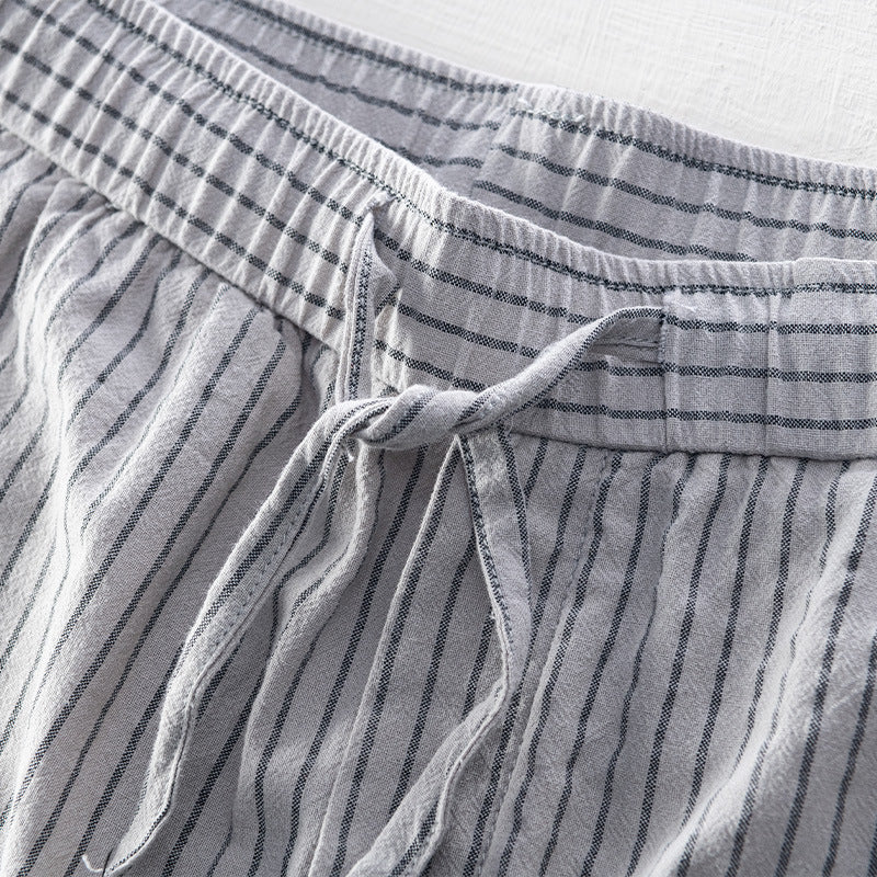 Pinstripe Cotton Tailored - Trousers
