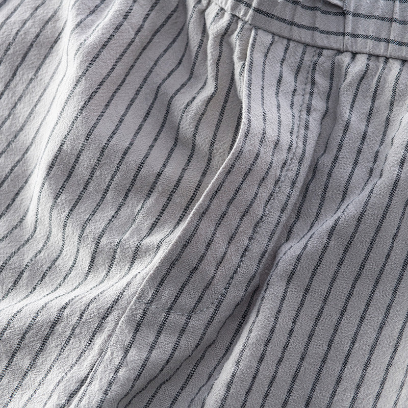 Pinstripe Cotton Tailored - Trousers