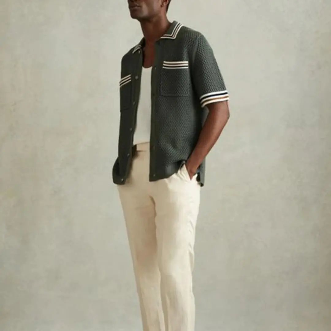 Knitted Mesh Button-Front - Shirt CASA LARO