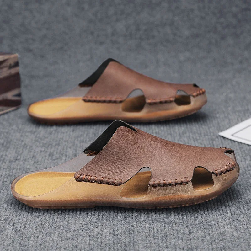 Leather Slip-On - Slides CASA LARO MEN
