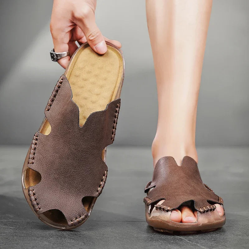 Leather Slip-On - Slides CASA LARO MEN