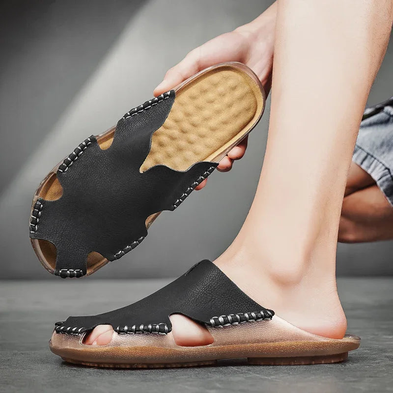 Leather Slip-On - Slides CASA LARO MEN
