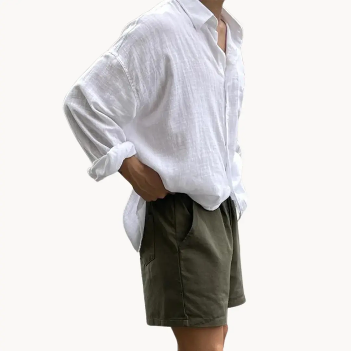 Linen-Blend Button-Up - Shirt CASA LARO