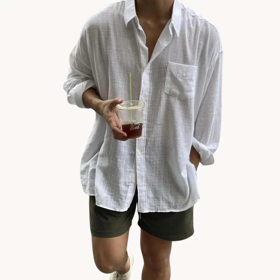 Linen-Blend Button-Up - Shirt CASA LARO
