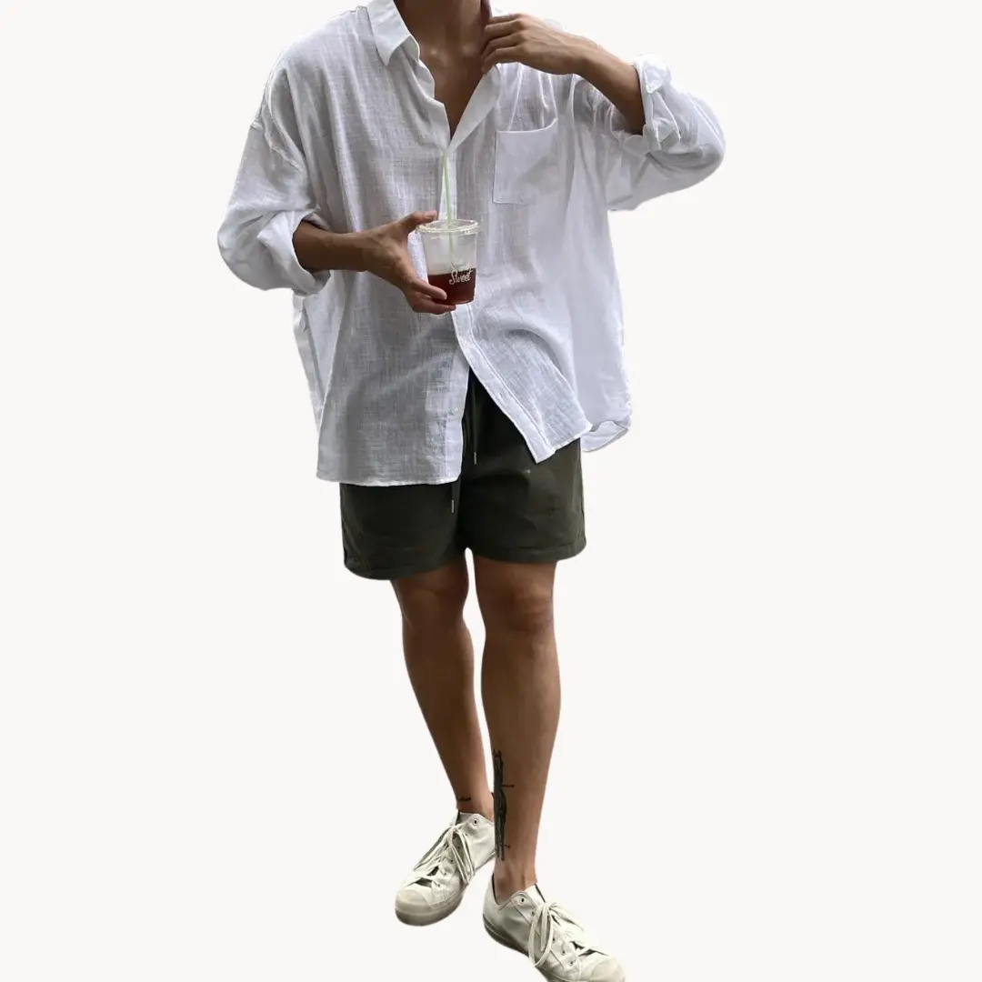 Linen-Blend Button-Up - Shirt CASA LARO