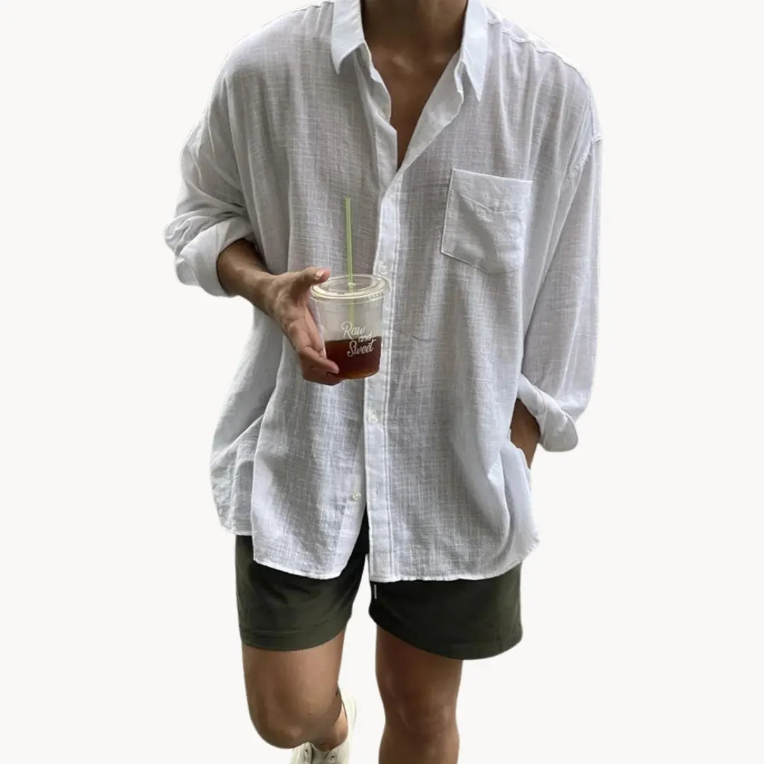 Linen-Blend Button-Up - Shirt CASA LARO