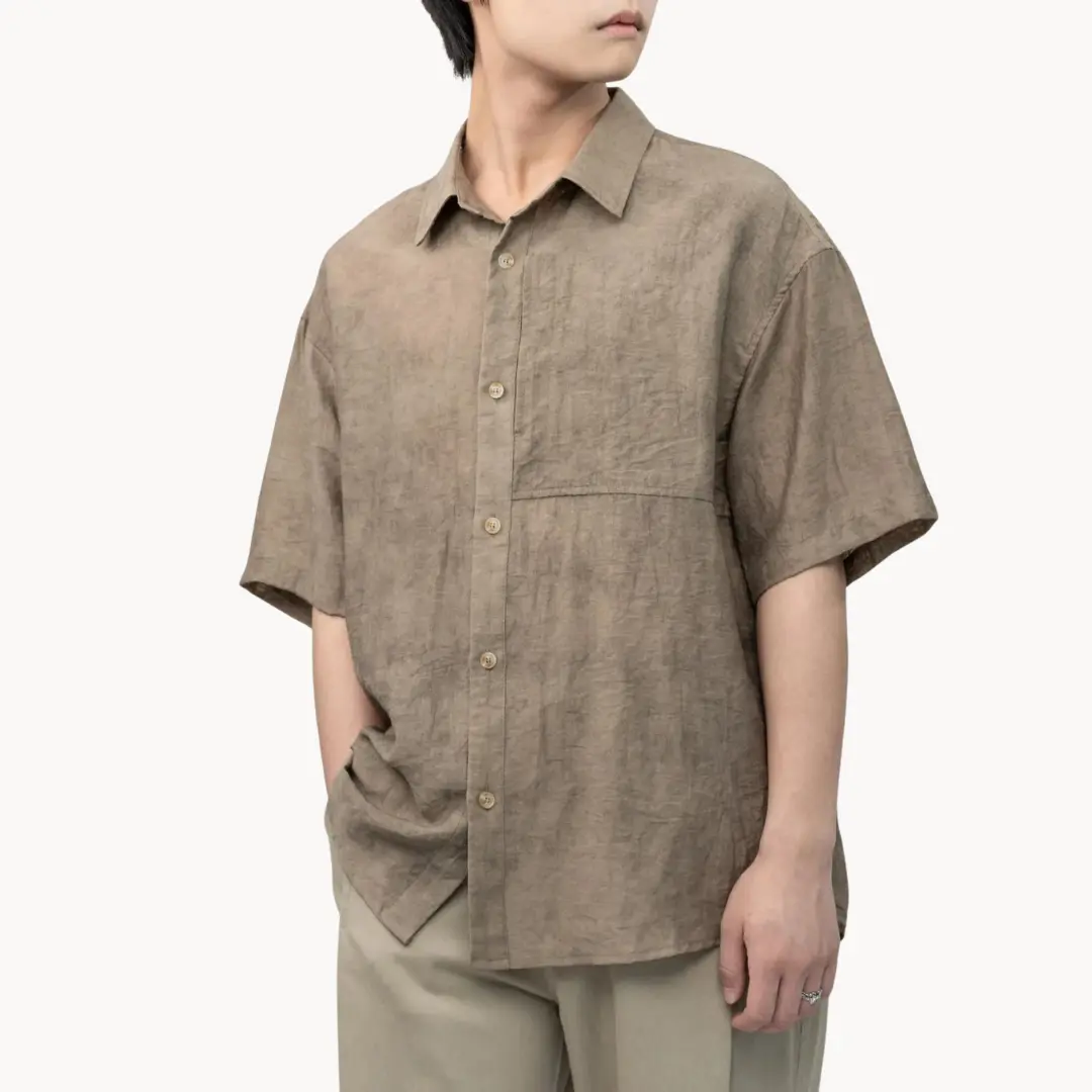 Linen Camp Collar - Shirt CASA LARO