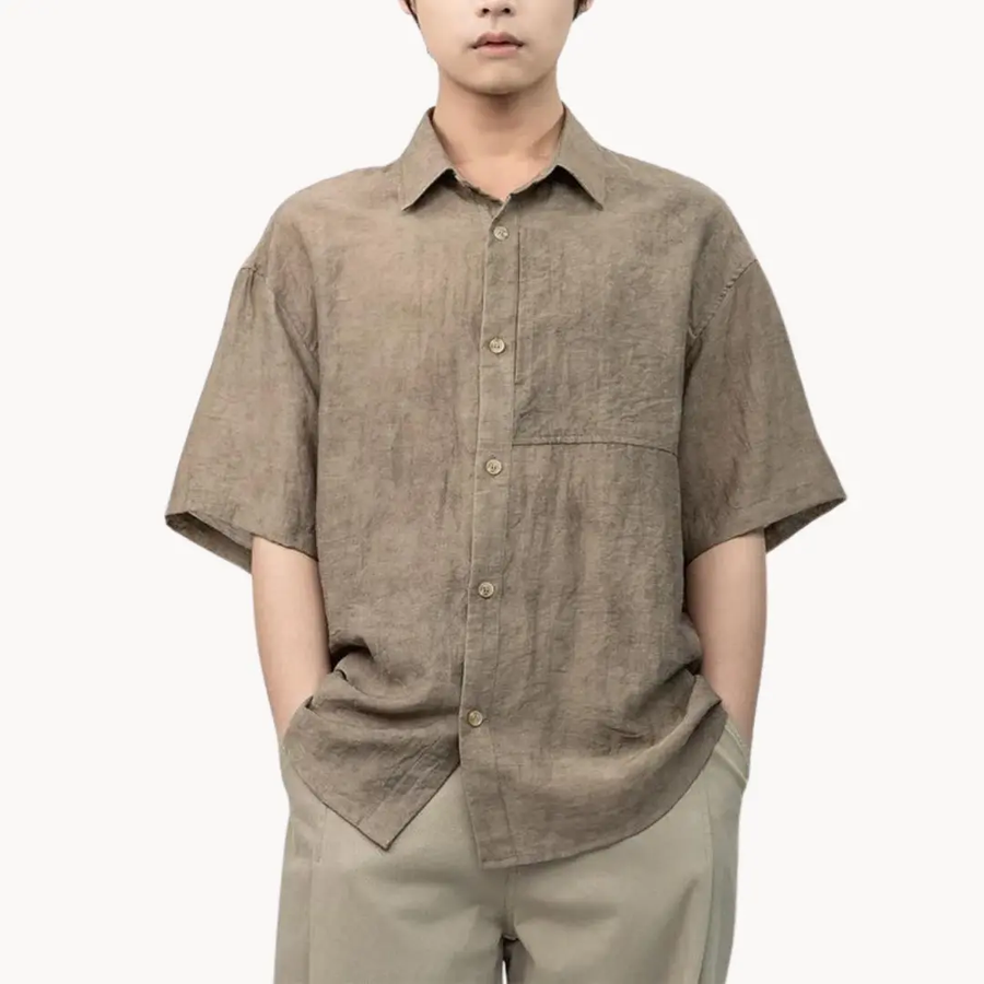 Linen Camp Collar - Shirt CAAYWORLD