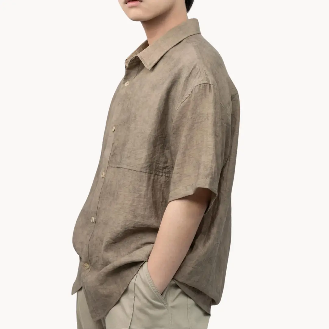 Linen Camp Collar - Shirt CASA LARO
