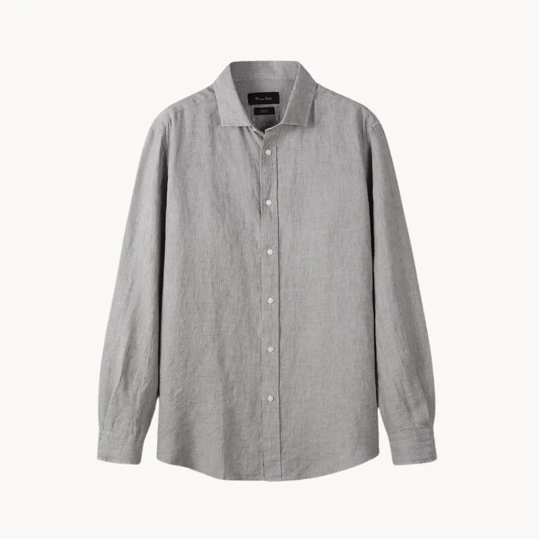Linen-Cotton Spread Collar - Shirt CASA LARO