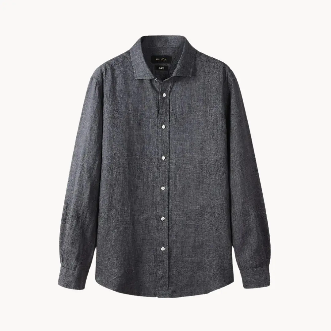 Linen-Cotton Spread Collar - Shirt CASA LARO