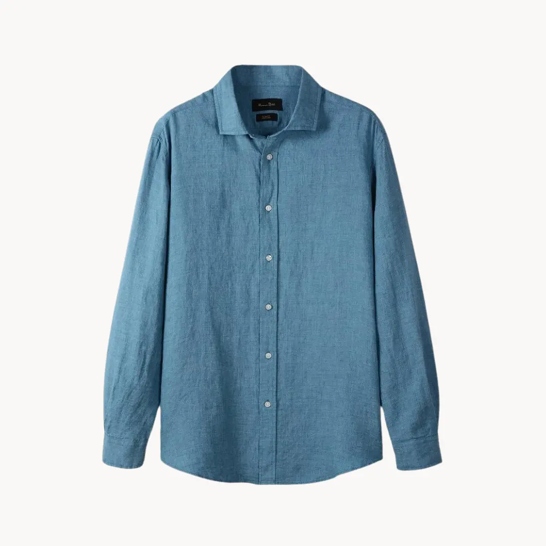 Linen-Cotton Spread Collar - Shirt CASA LARO