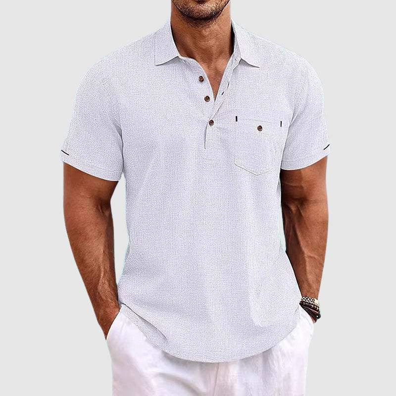 Linen Short Sleeve Polo - T-Shirt CASA LARO MEN